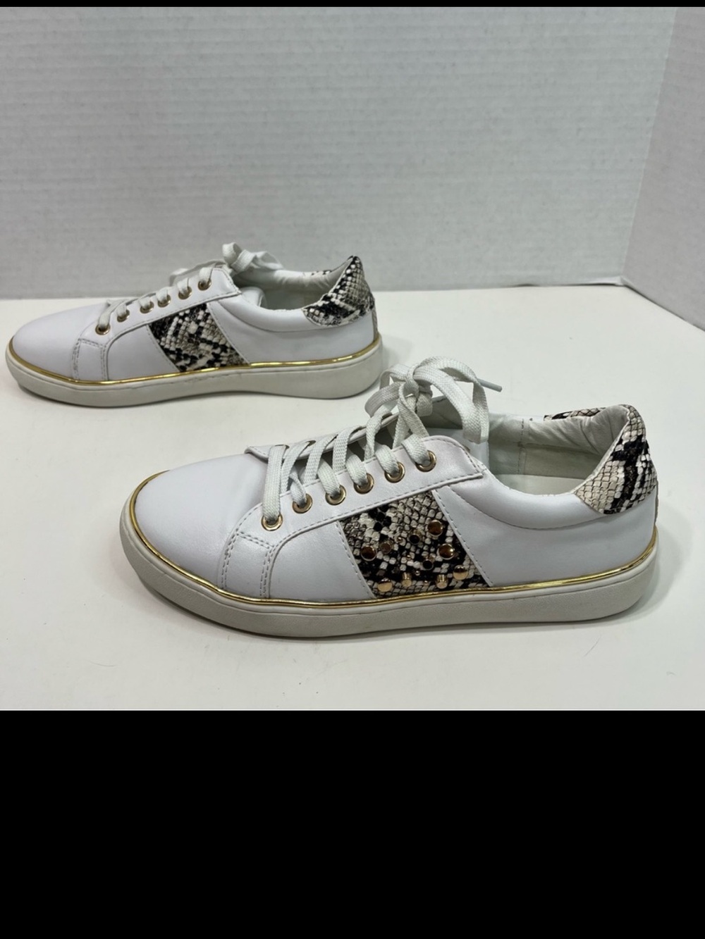 STEVE MADDEN animal print sneakers shoes women’s EU size 38 white